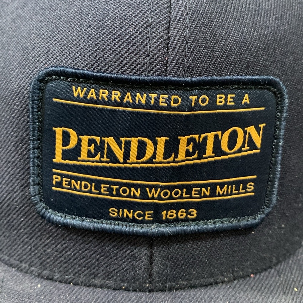 Pendleton Classic Patch Trucker Hat Navy Blue Gold - image 2
